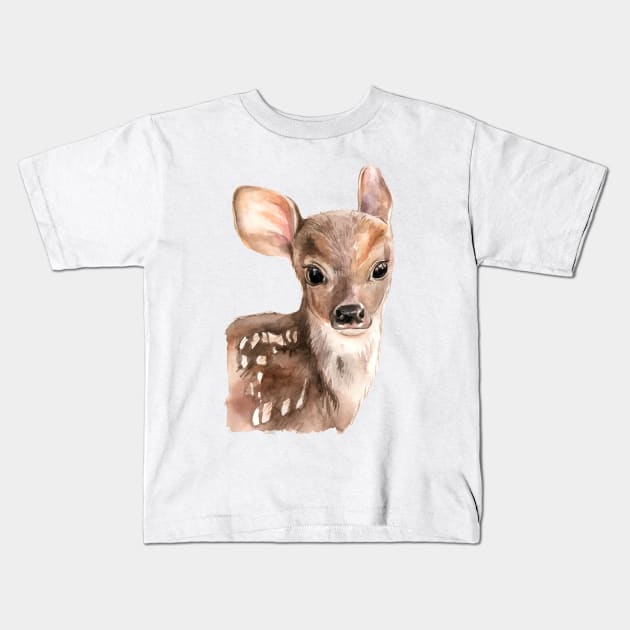 baby deer Kids T-Shirt by alenaganzhela